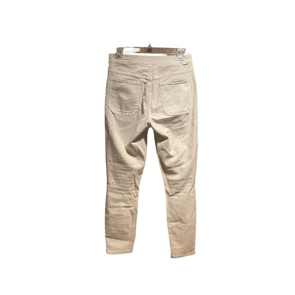 New MOTHER Women Tie Patch Looker Beige Tan Skinny Jeans High Rise Pockets 26 - Picture 4 of 9
